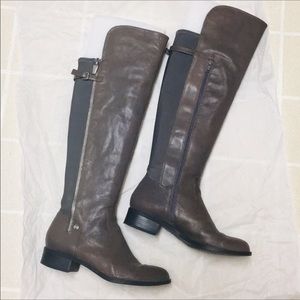 Calvin Klein Overknee Grey Leather boots！